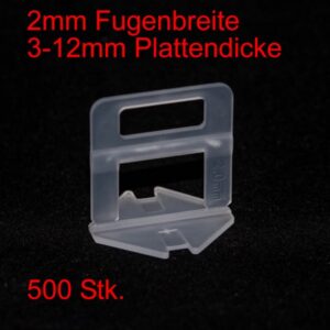 Fliesen Nivelliersystem: Standard Zuglaschen 2.0 mm (500 Stk.)
