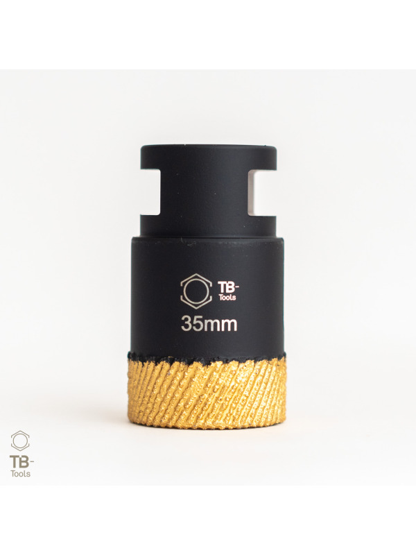 Profi Diamantbohrkrone 35mm M14 GoldCut für extrem hartes Feinsteinzeug