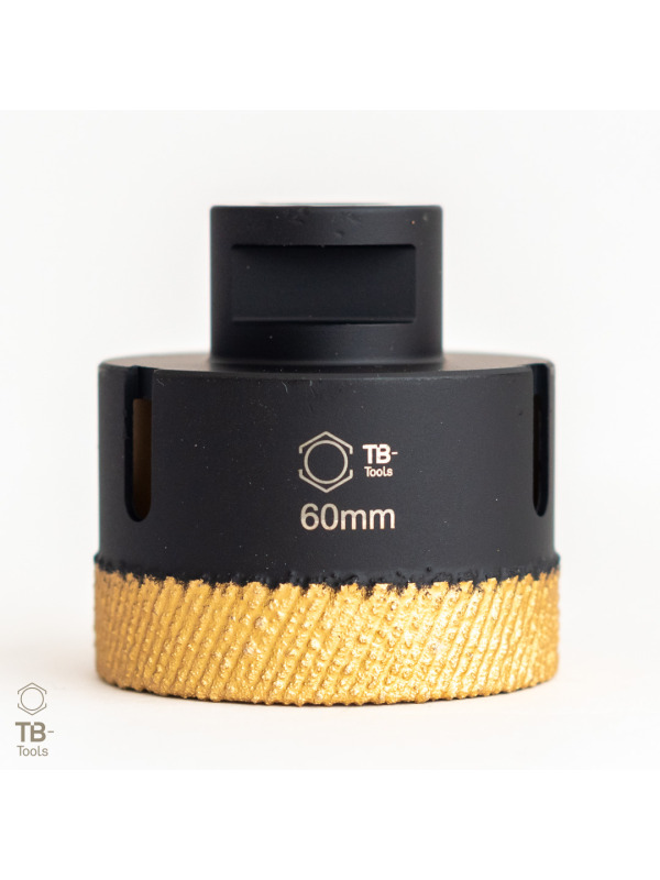Profi Diamantbohrkrone 60mm M14 GoldCut für extrem hartes Feinsteinzeug