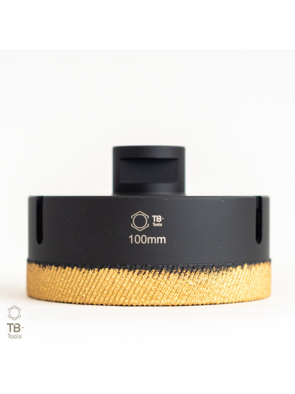 Profi Diamantbohrkrone 100mm M14 GoldCut für extrem hartes Feinsteinzeug