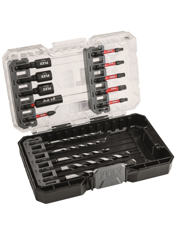 FLEX DB 15 Bit- und Bohrer-Set 15-teilig (STACK PACK kompatibel)