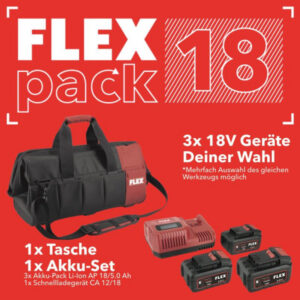 FLEX 18V Akku Plattenleger Pack 1 Komplett-Set (Grabo, Flex, Rührwerk)