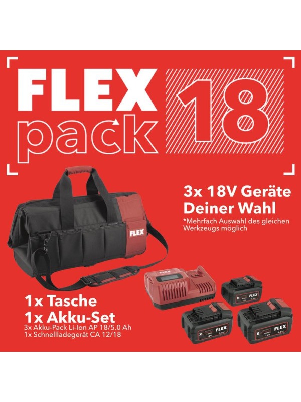 FLEX 18V Akku Plattenleger Pack 1 Komplett-Set (Grabo, Flex, Rührwerk)