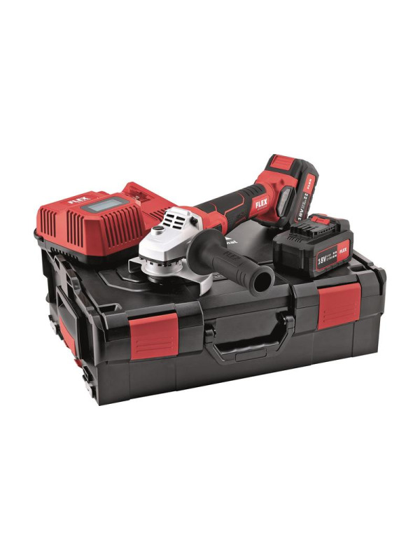 FLEX LB 125 18-EC/5.0 Set Akku-Winkelschleifer 18V bürstenlos (inkl. 2x 5.0 Ah Akku & L-BOXX)