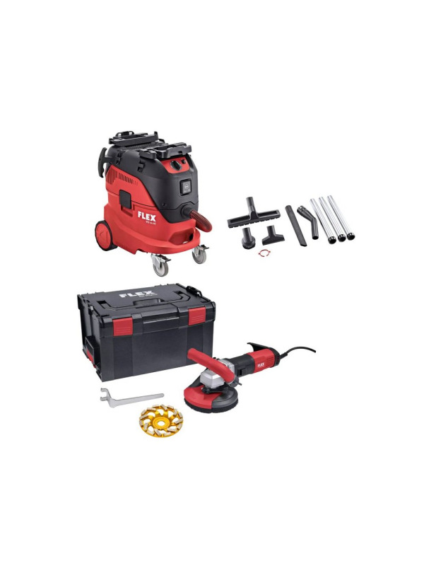 FLEX Sanierungs-Set (VCE 44 L AC Sauger & LD 16-8 125 R Fräse)
