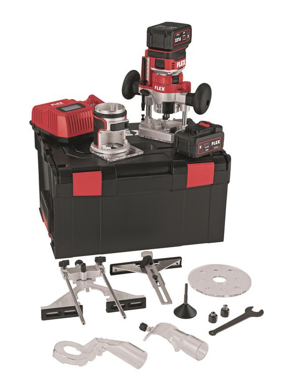 FLEX CER 18-EC/5.0 Set Akku-Kanten- und Oberfräse 18V (inkl. 2x 5.0 Ah Akku)