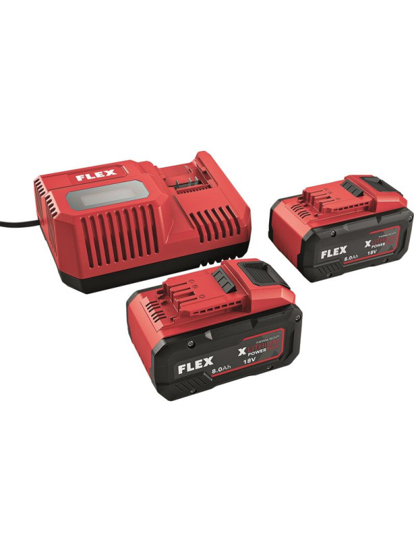 FLEX P-Set 18-88 R Akku-Starter-Set (2x 8.0 Ah + Schnellladegerät)