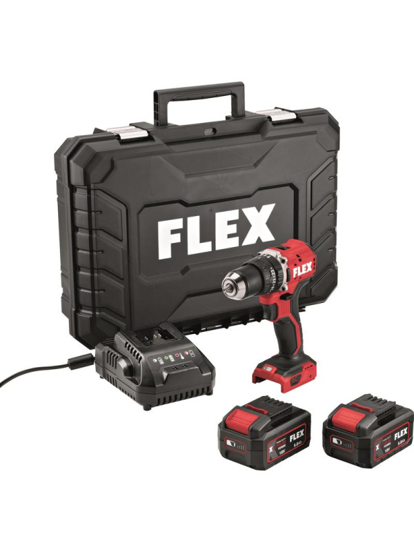 FLEX PD 2G 18-EC LD TC/5.0 Set Akku-Schlagbohrschrauber (Inkl. 2x 5.0 Ah Akkus & Koffer)