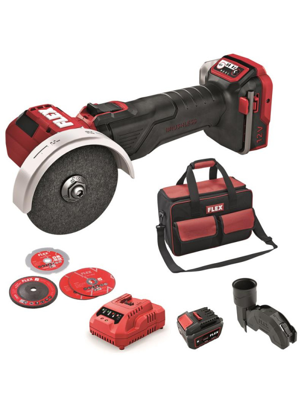 FLEX LBE 76 12-EC Set Mini-Winkelschleifer 12V (inkl. 5.0 Ah Akku & Lader)