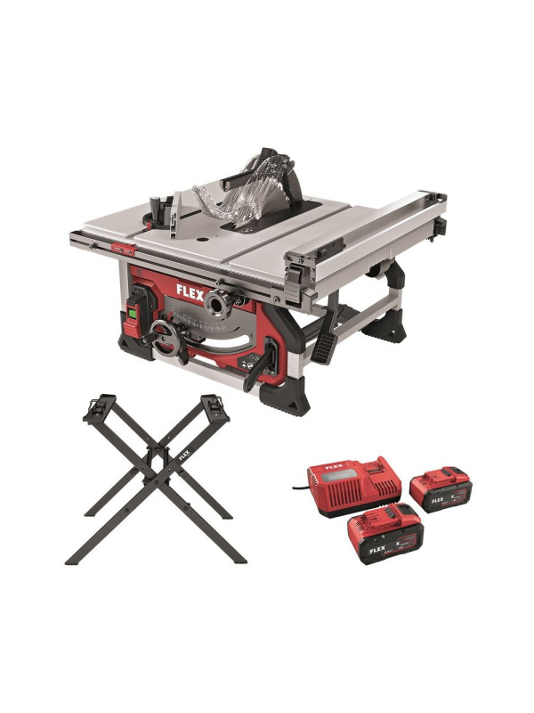 FLEX TS 92 18-EC Set Akku-Tischkreissäge 18V (inkl. 2x 8.0 Ah Akkus & Untergestell)