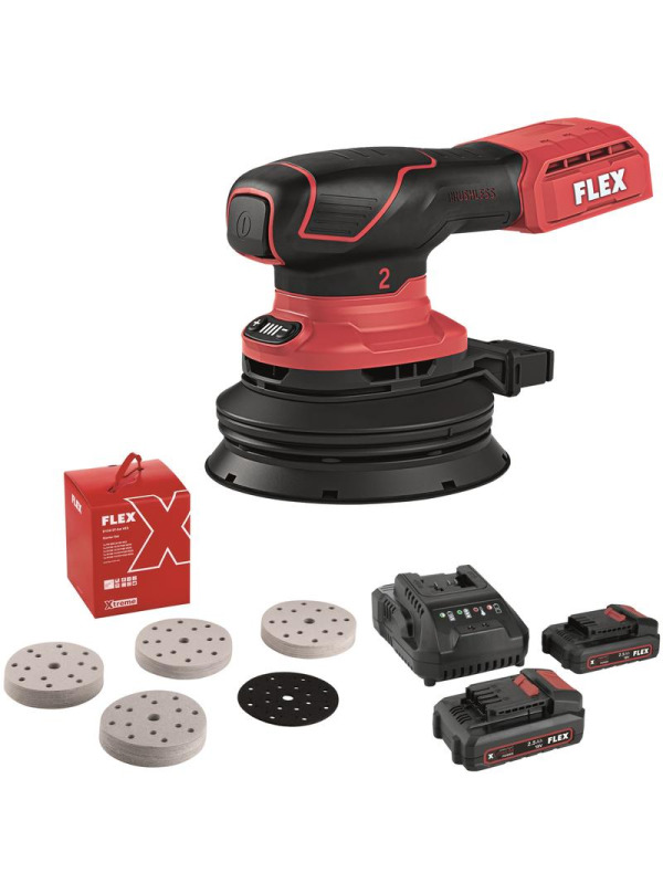 FLEX ORE 2-125 18-EC Set Akku-Exzenterschleifer (125mm, 2mm Hub)