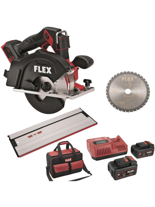 FLEX CSM 57 18-EC Set Akku-Metall-Handkreissäge 18V (inkl. Akkus & Schiene)