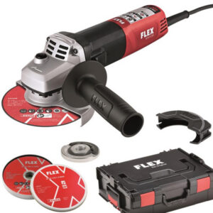 FLEX LE 9-11 125 Winkelschleifer-Set 900W inkl. L-BOXX & 10 INOX-Scheiben