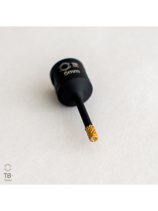 Profi Diamantbohrer 5 mm M14 GoldCut schräg liegend mit goldener Diamantkrone