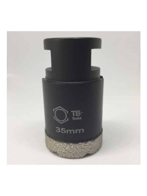 Profi Diamantbohrkrone 35 mm M14 SilverCut stehend mit silbergrauem Bohrkranz