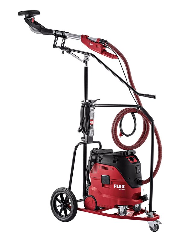 FLEX GM 340 mit montiertem Wand- und Deckenschleifer und Sicherheitssauger (beide nicht im Lieferumfang)