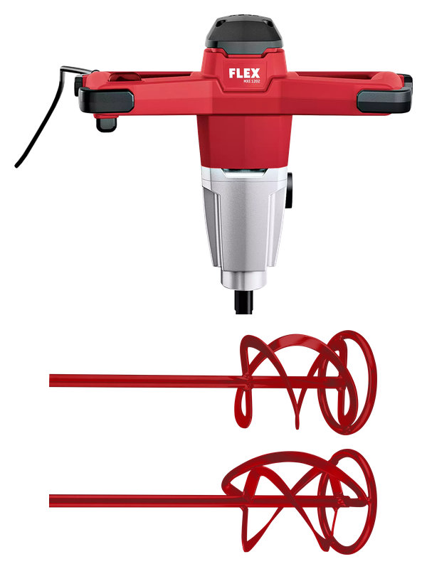 FLEX MXE 1202 Rührwerk Set mit Wendelrührer HP2 und Wendelrührer HP3R