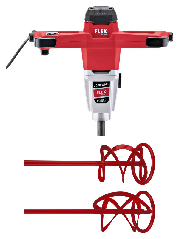 FLEX MXE 1602 Rührwerk Set mit Wendelrührer HP2 und Wendelrührer HP3R