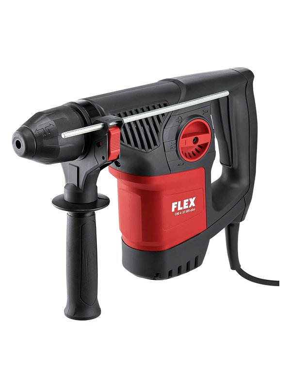 Perforateur-burineur FLEX CHE 4-32 R SDS-plus avec poignée supplémentaire et butée de profondeur, vue de côté