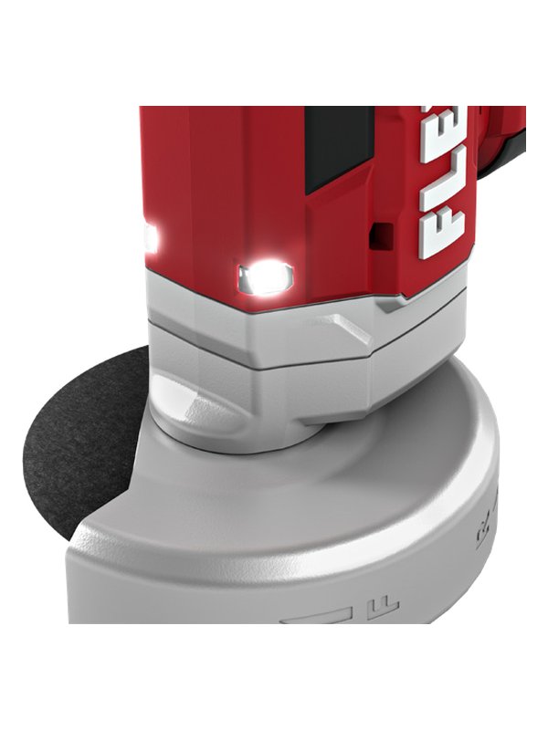 Integriertes LED-Licht am Getriebekopf des FLEX LBE 76 18-EC C Akku-Mini-Winkelschleifers