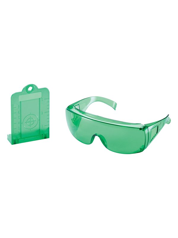 FLEX Laser-Zieltafel und Laser-Sichtbrille in Grün