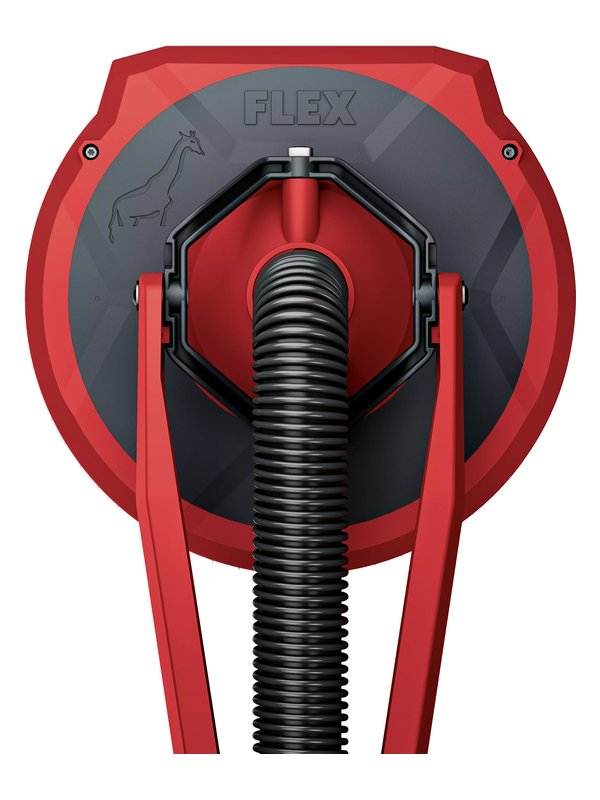 Face arrière de la tête de ponçage à segment de la girafe FLEX GE 6 R-EC avec tuyau d’aspiration et articulation